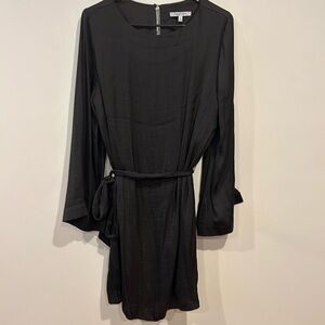 Naked Zebra Black Sheath Dress with Bishop Sleeves